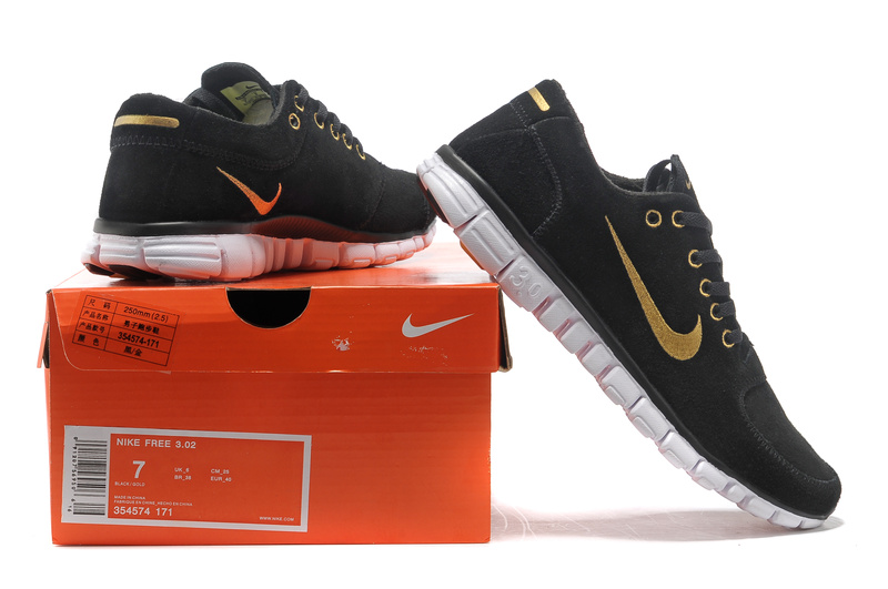 Nike Free 3.0 Fur New  Mens Shoes Black Gold (4)